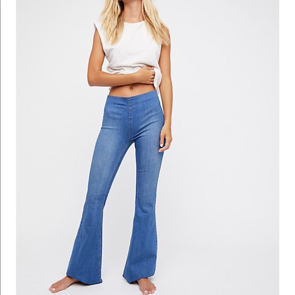 Free People Penny Pull-On Flare Jeans